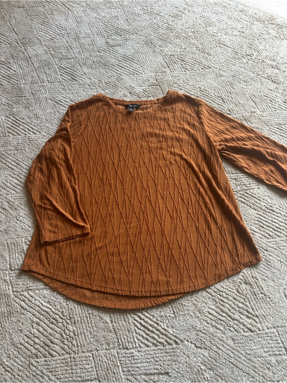 Simply Vera Vera Wang Rust Textured Scoop Neck Top